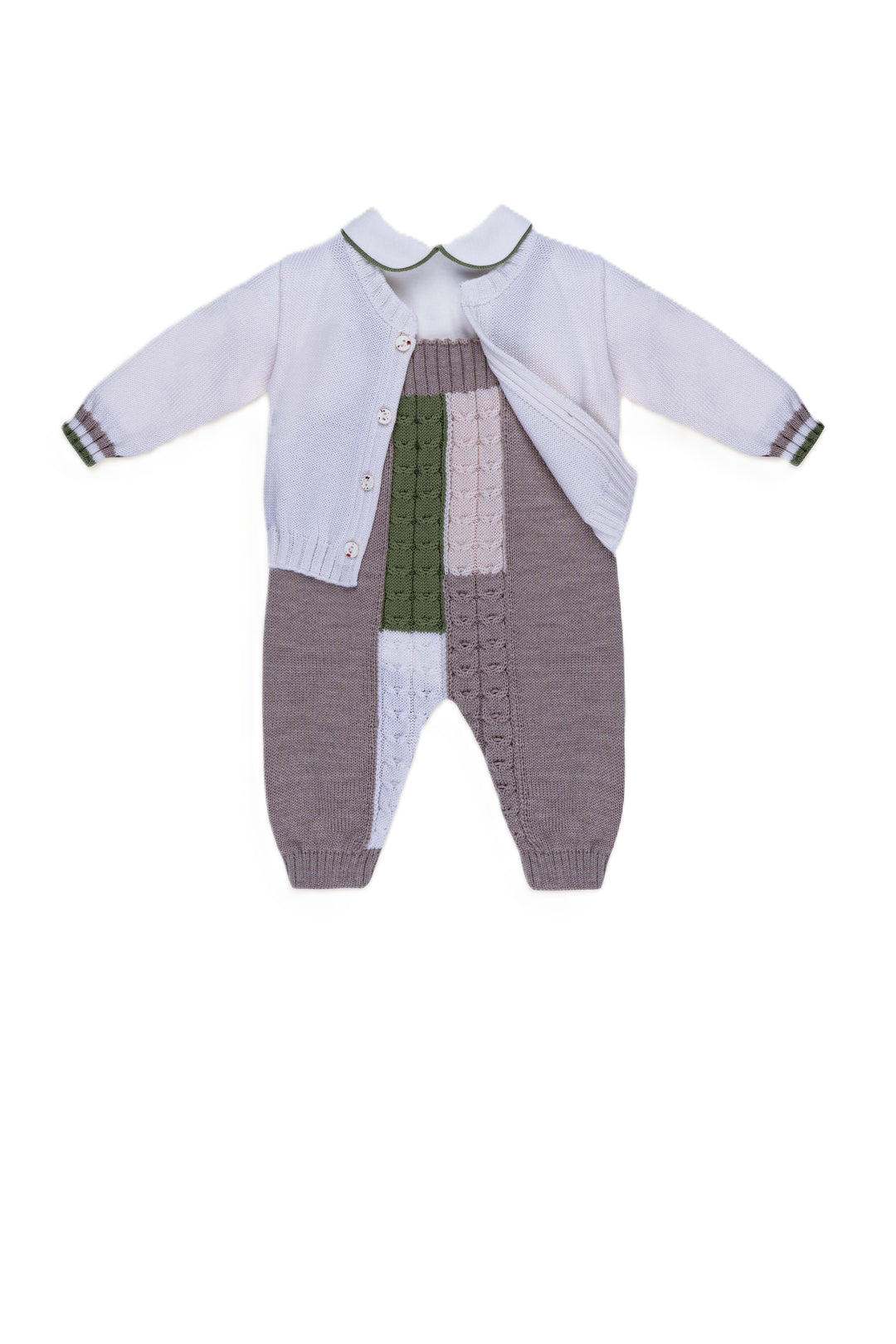 Completo beige/bainco/verde per neonato IS5931 C238MU Marlù Kids 