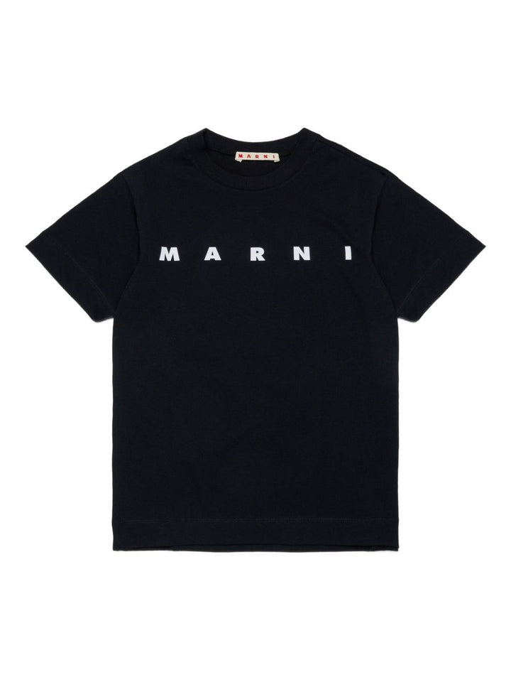 T-shirt nera per bambino M002MVM00RF 0M900 Marni Kids 