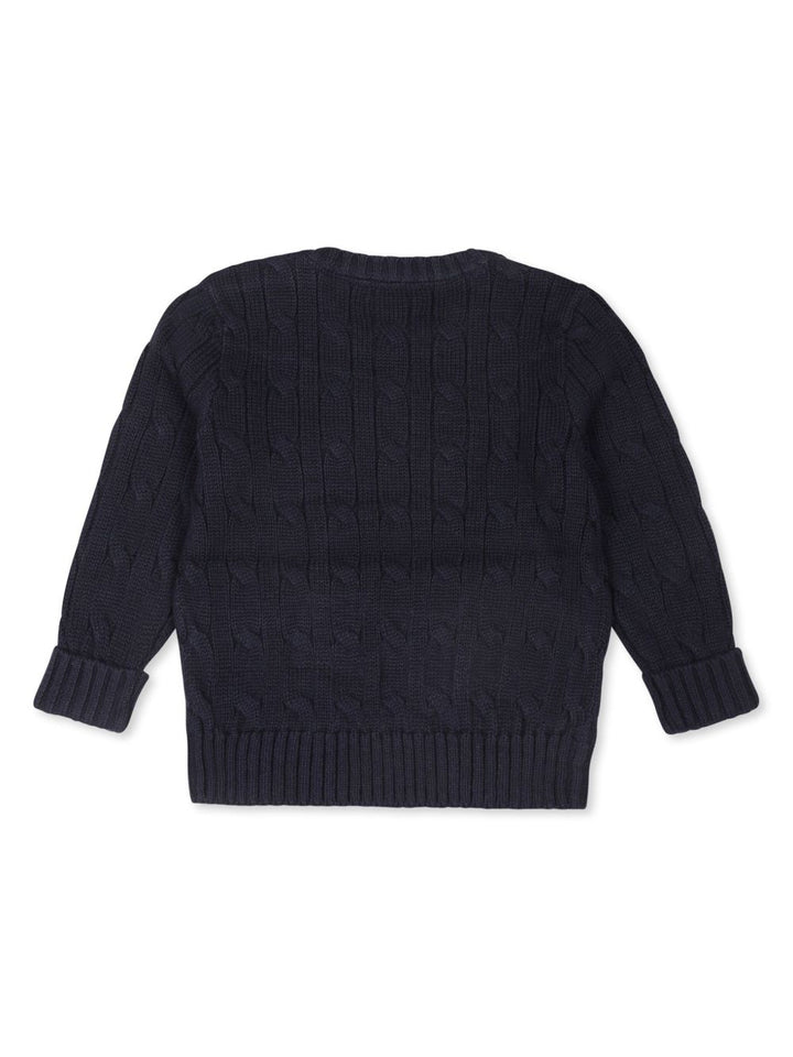 Maglione blu navy per neonato con logo 320702674 058 Ralph Lauren Kids 
