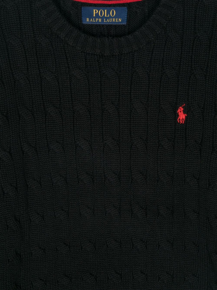 Maglione nero per bambino con logo 323702674 061 Ralph Lauren Kids 
