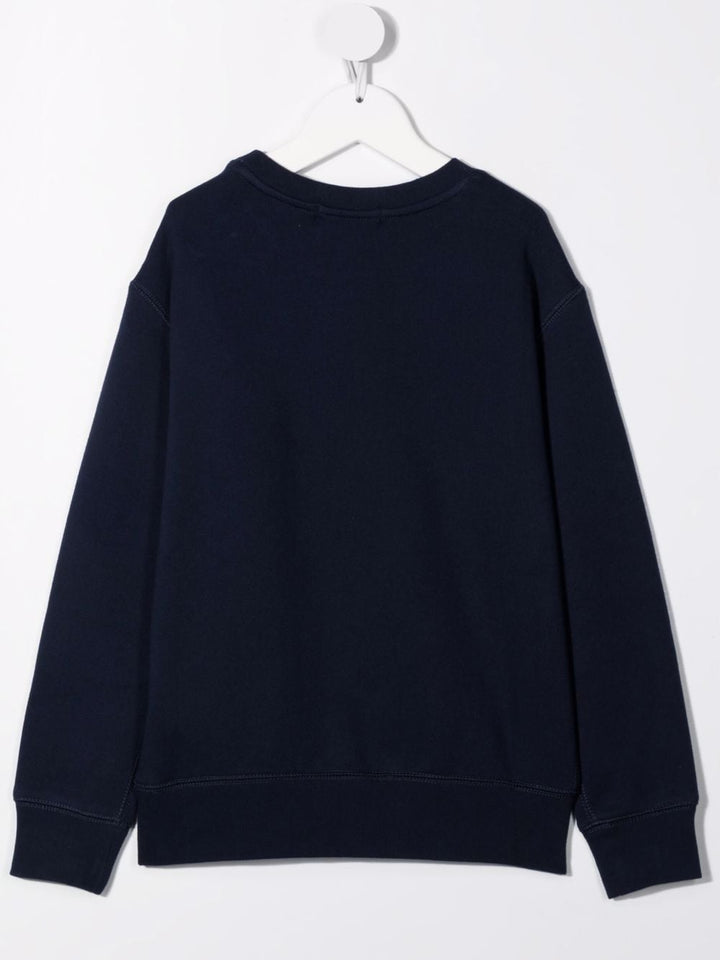Felpa per bambino in cotone blu 323772102 002 Ralph Lauren Kids 