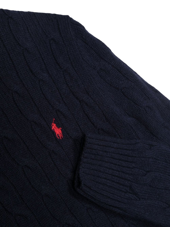 Maglione blu navy per bambino con logo 323877728 001 Ralph Lauren Kids 