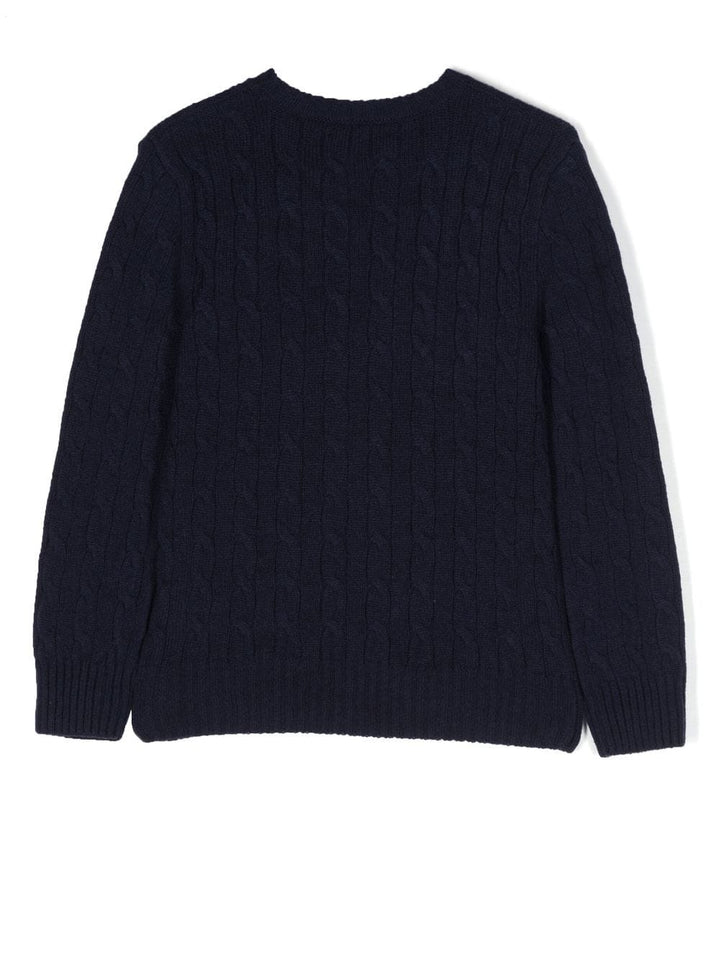 Maglione blu navy per bambino con logo 323877728 001 Ralph Lauren Kids 