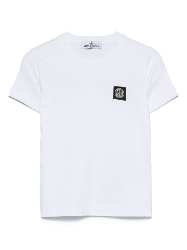 T-shirt bianca per bambino 62100002S0047 V0001 Stone Island Kids 