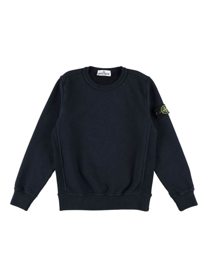 Felpa blu navy per bambino 66100001S0A20 V0020 Stone Island Kids 
