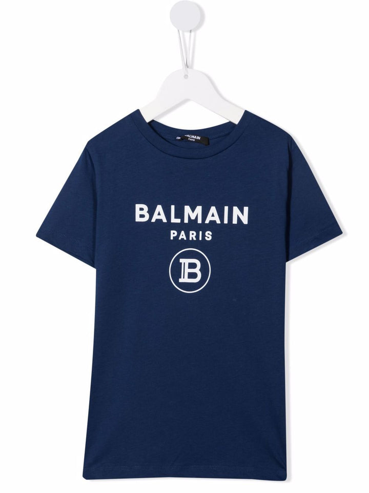 T-shirt blu per bambino 6M8701MX030K 621BC Balmain Kids 