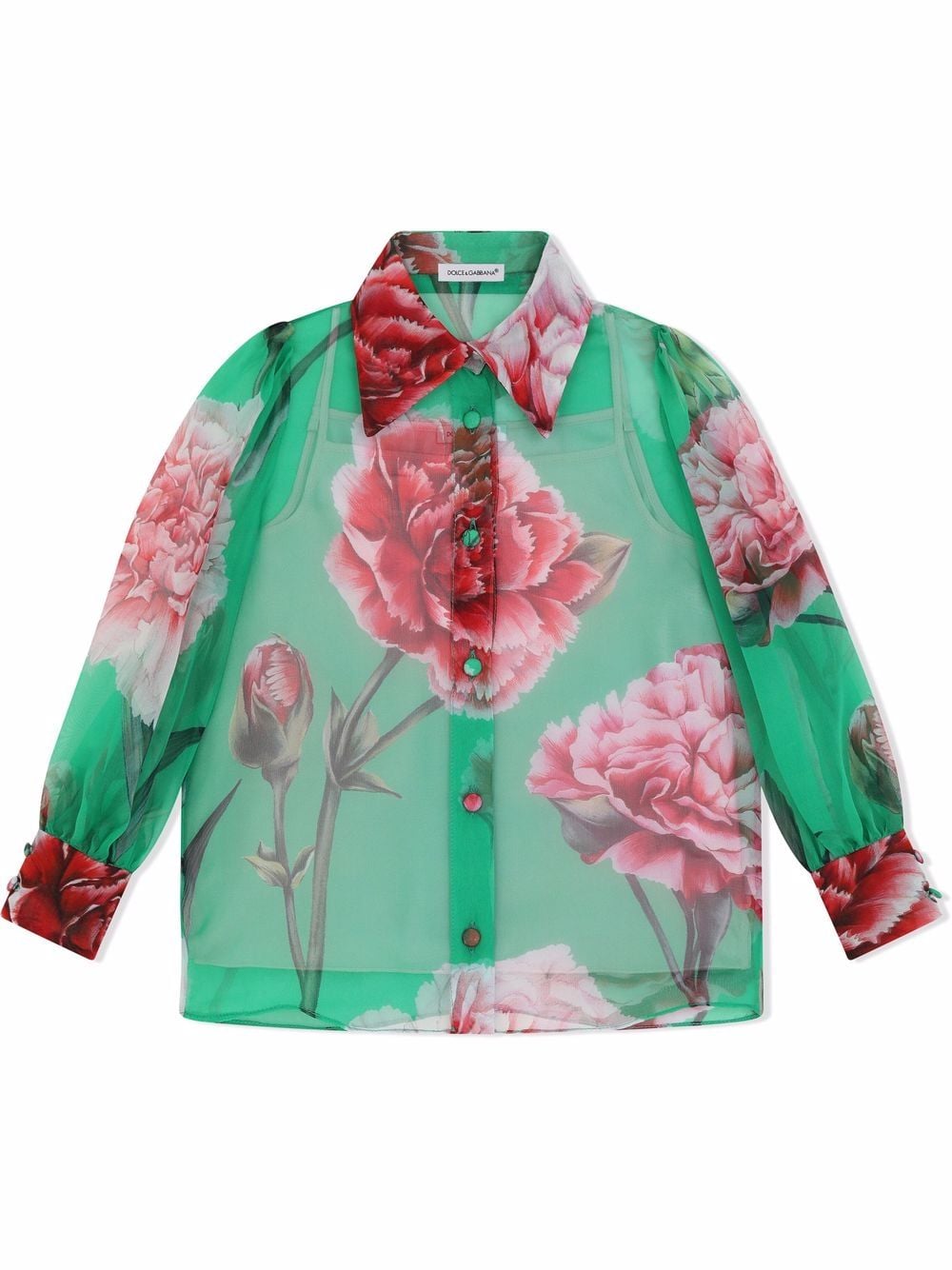 Light blue shirt for girls with flowers