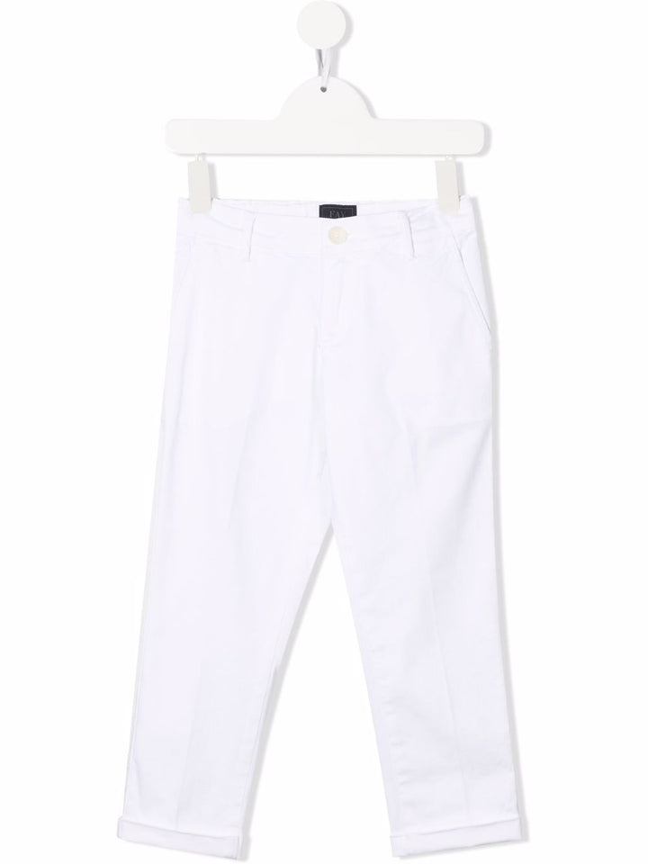 Pantalone per bambino in cotone bianco