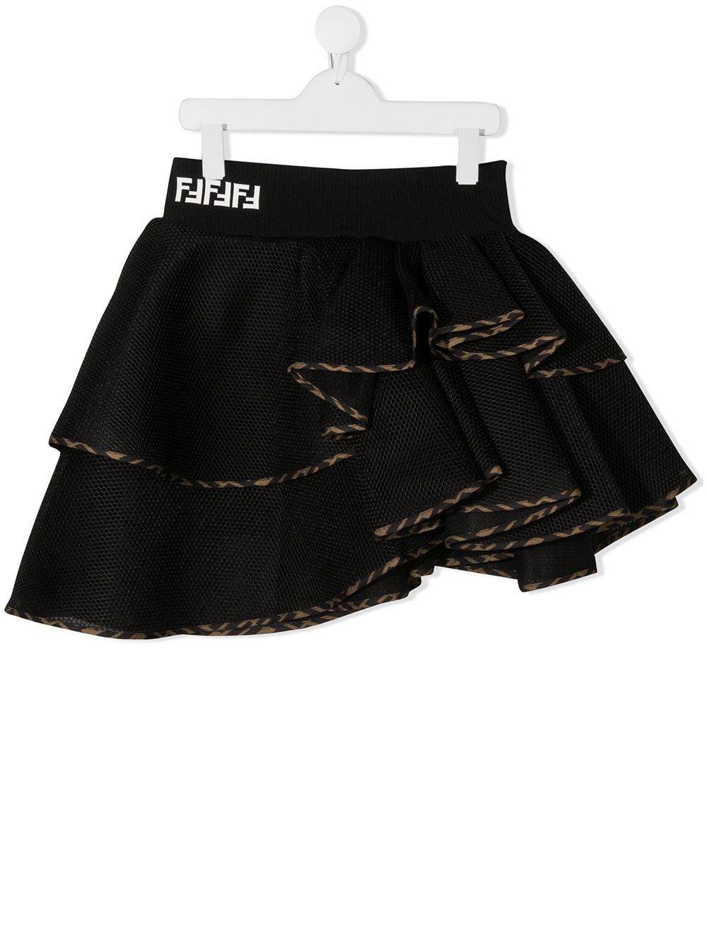 Gonna nera per bambina con logo JFE057ACA0 F0QA1 Fendi Kids 