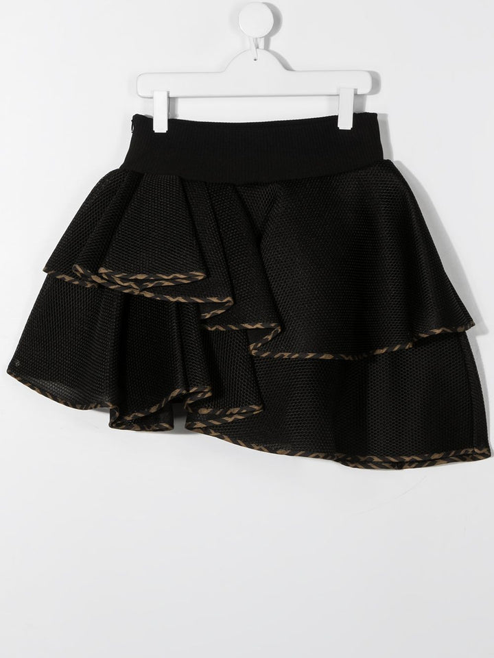 Gonna nera per bambina con logo JFE057ACA0 F0QA1 Fendi Kids 