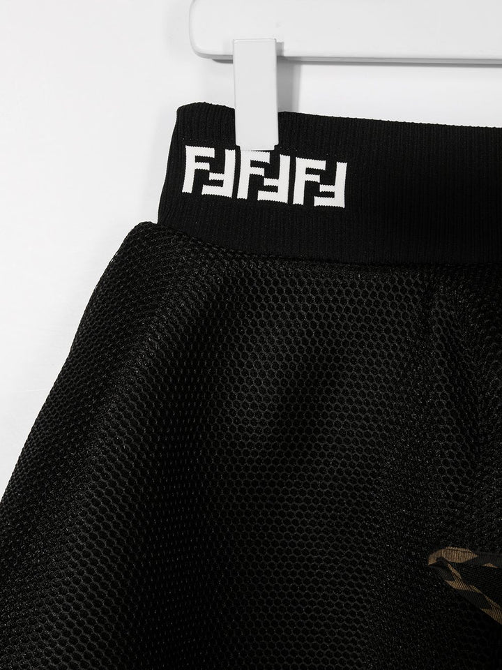 Gonna nera per bambina con logo JFE057ACA0 F0QA1 Fendi Kids 