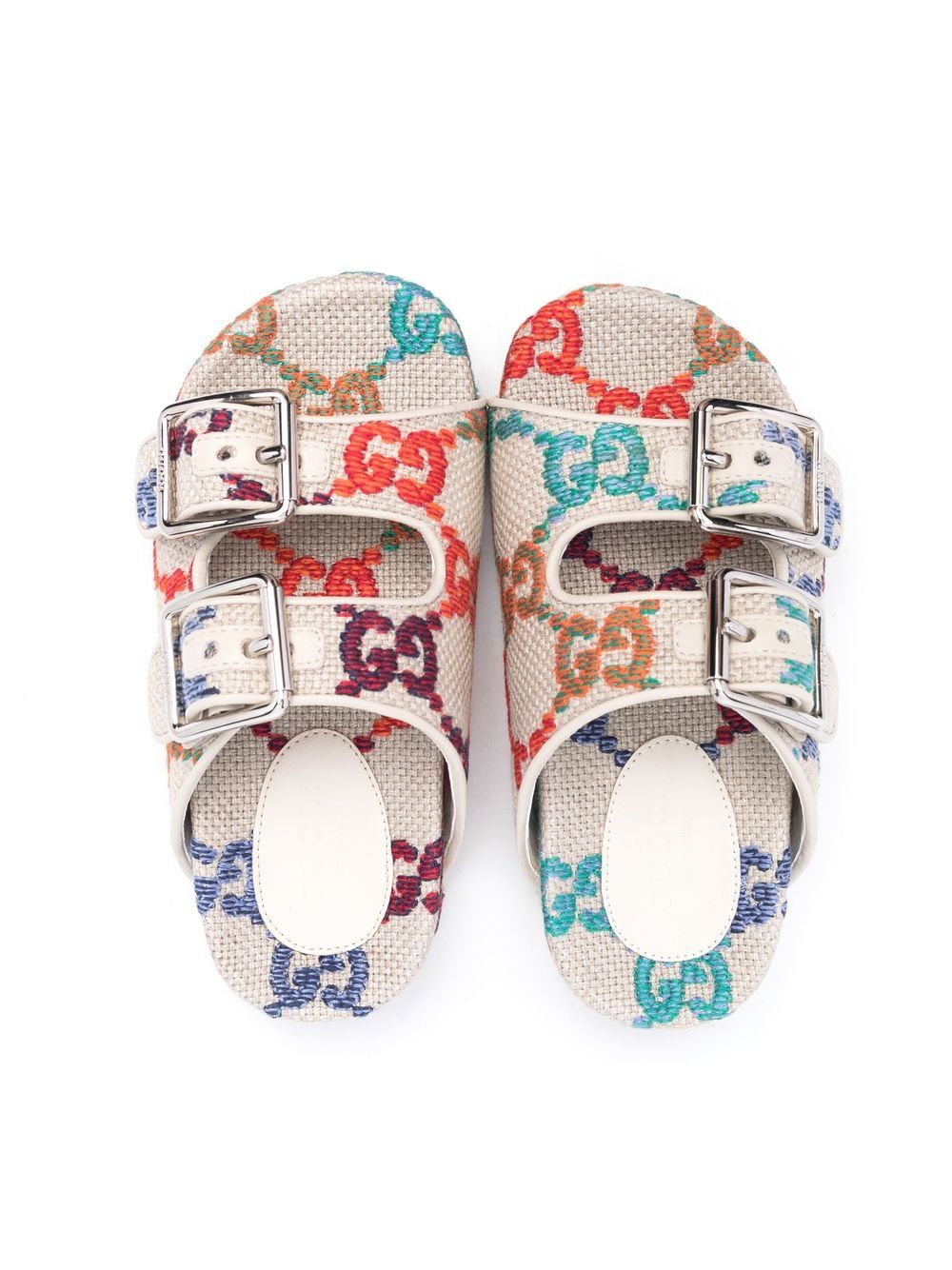 Multicolored sandals for girls with logo