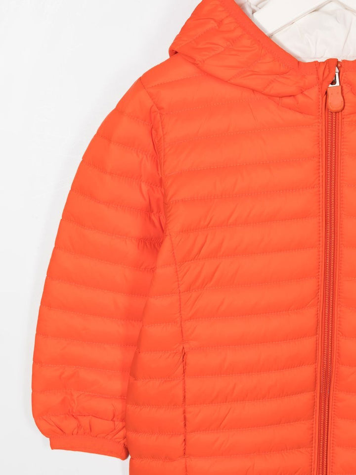 Orange baby jacket with logo