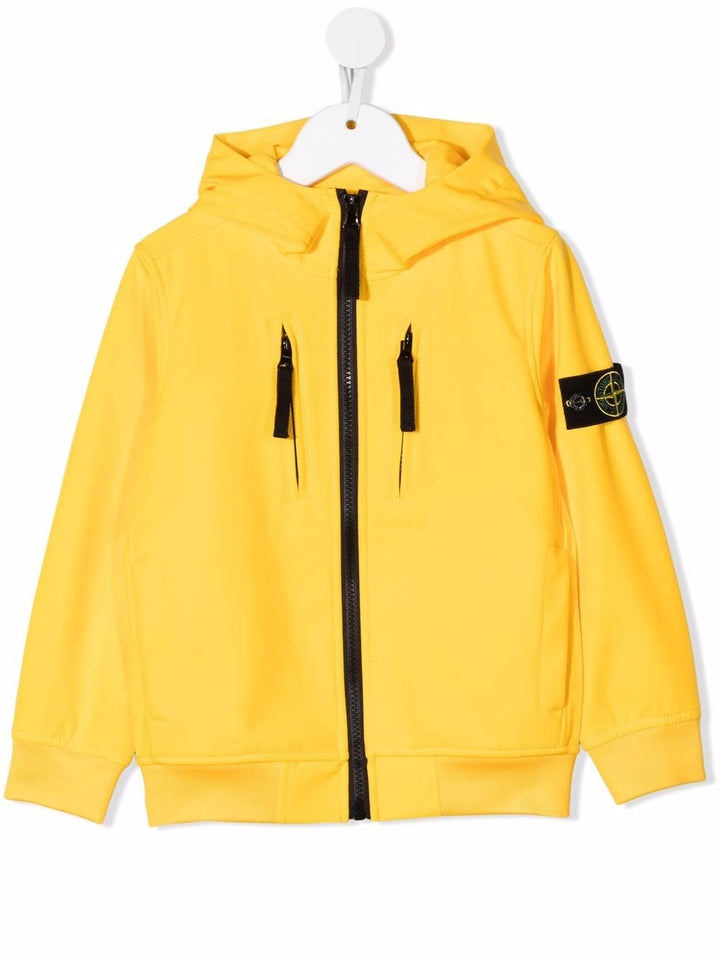 Yellow jacket for children with logo