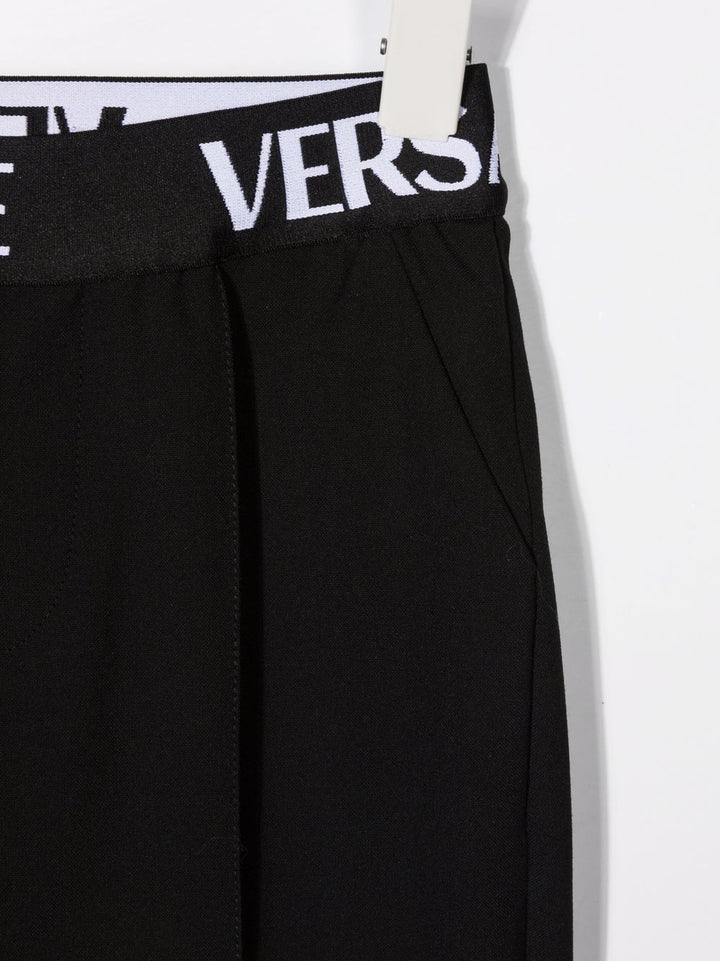 Pantalone nero per bambina con logo 10028401A02066 2B020 Versace Kids 