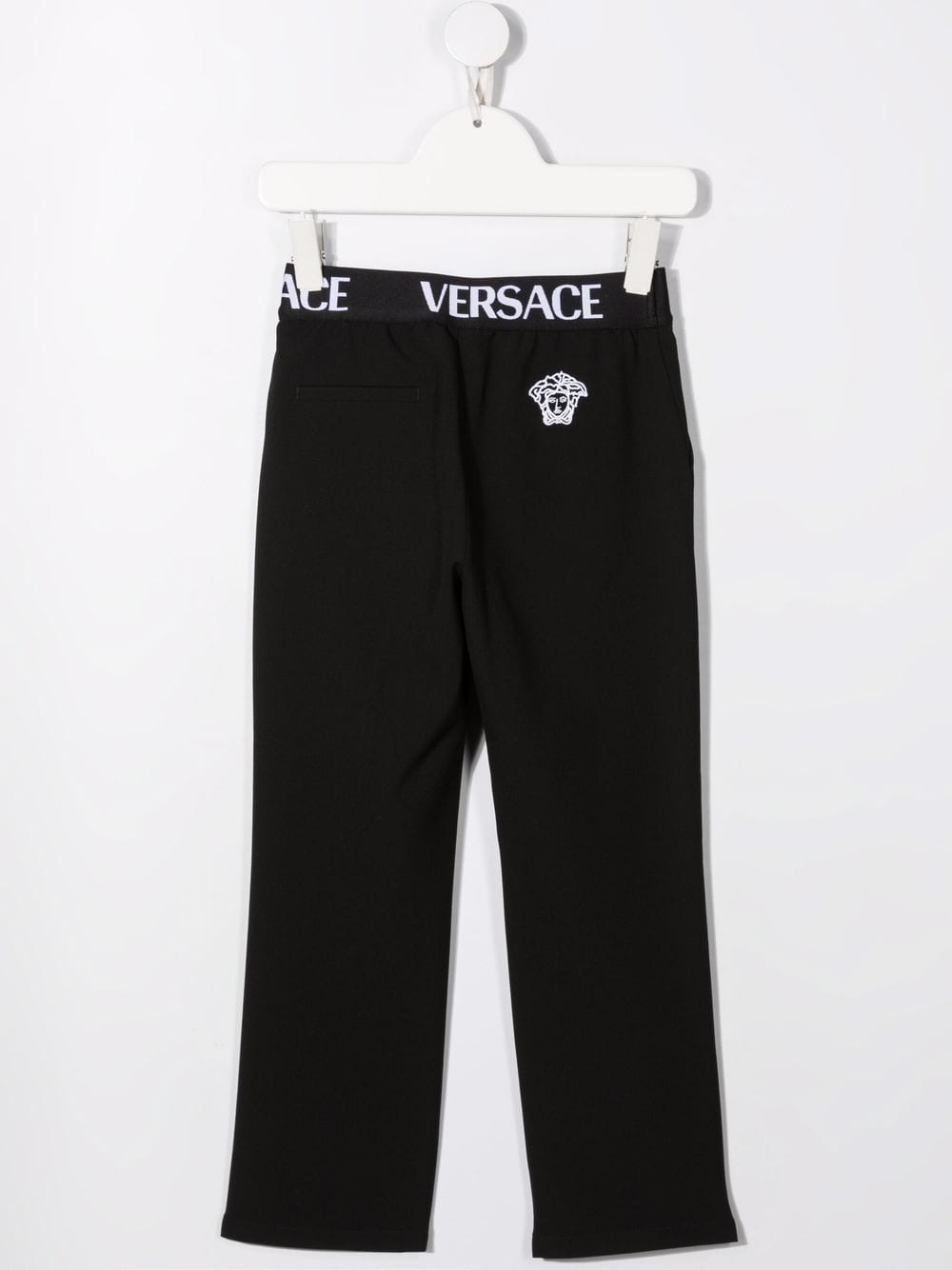 Black trousers for girls with logo