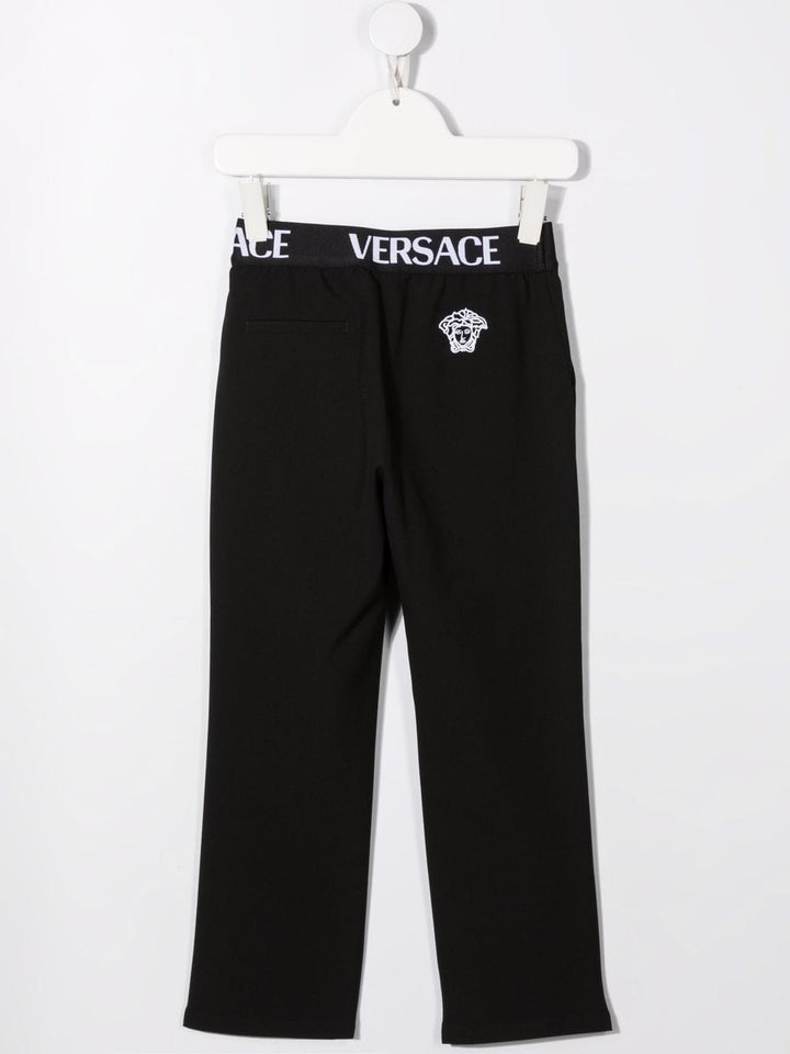 Pantalone nero per bambina con logo 10028401A02066 2B020 Versace Kids 