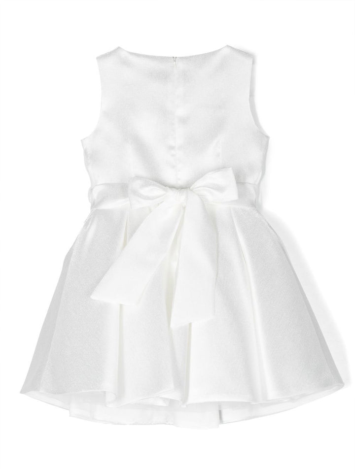 White dress for little girls with flowers