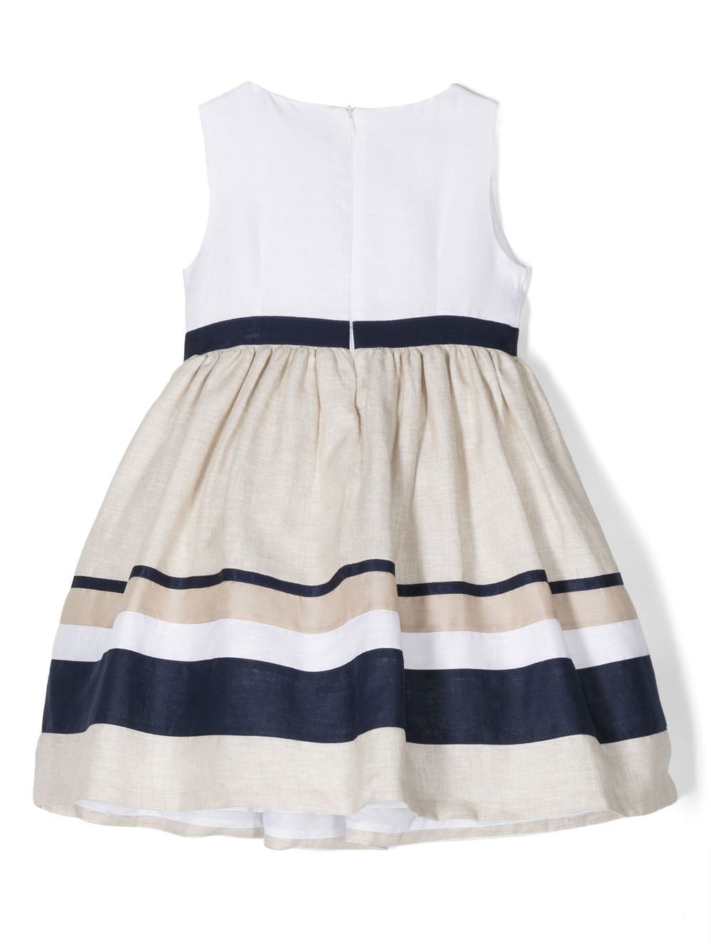 White, beige and blue dress for girls