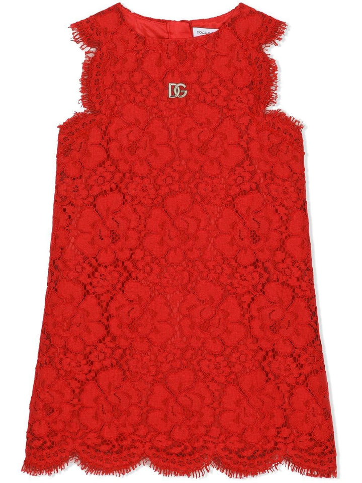 Abito rosso per bambina L53DL5FLM8Z R2254 Dolce & Gabbana Kids 