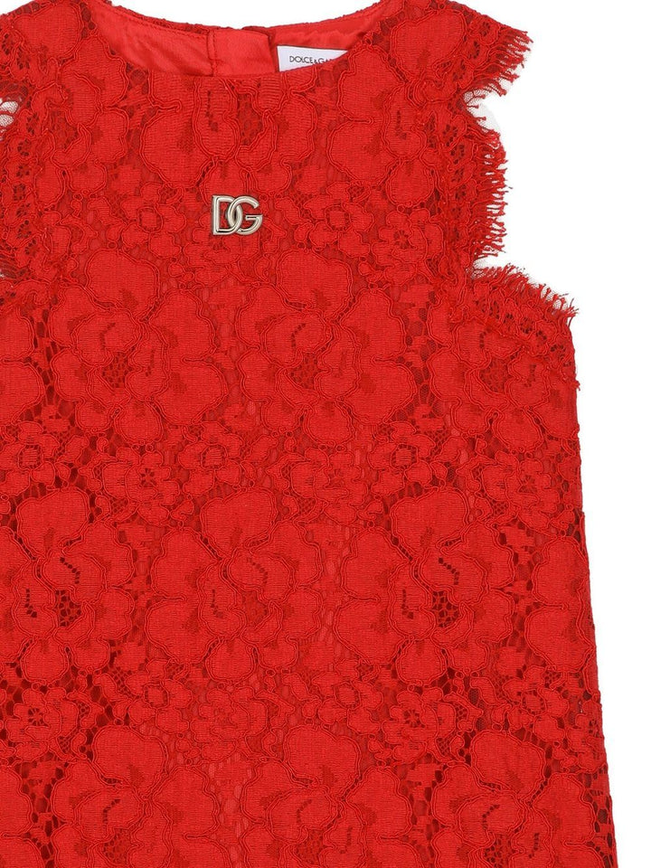 Abito rosso per bambina L53DL5FLM8Z R2254 Dolce & Gabbana Kids 