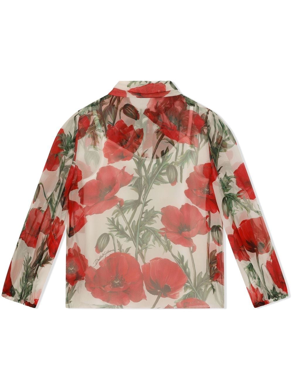 Camicia bianca e rossa per bambina L55S73IS1QU HA3VN Dolce & Gabbana Kids 