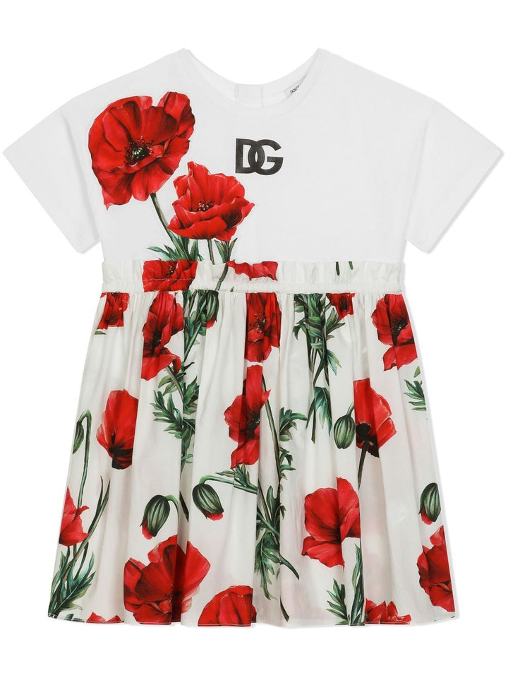 White and red dress for girls