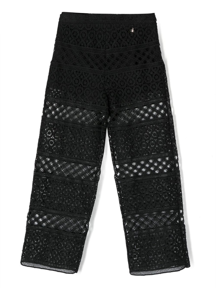 Black lace trousers for girls