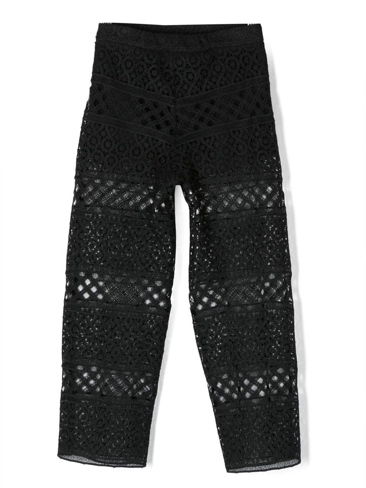 Black lace trousers for girls