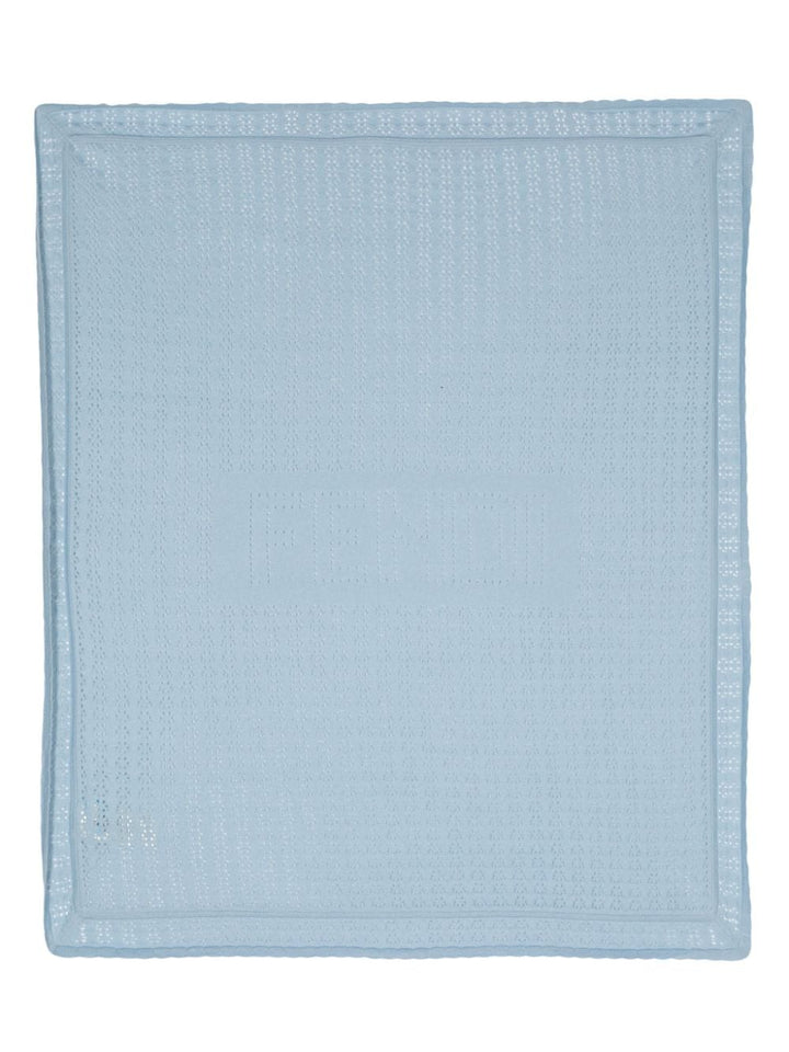 Coperta per neonato in misto cotone azzurro
