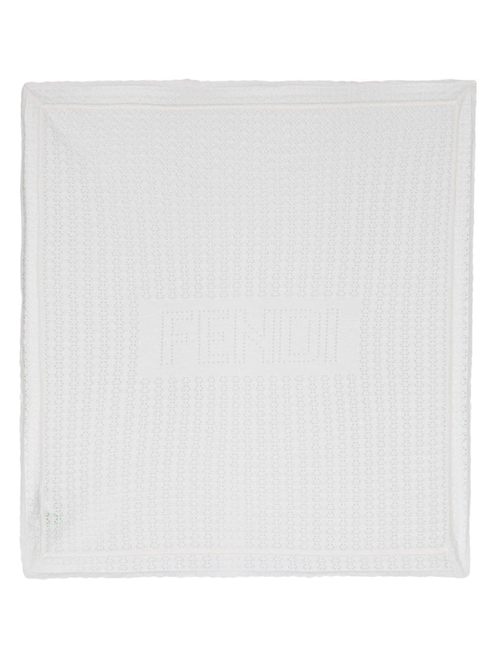 Ivory cotton blend baby blanket