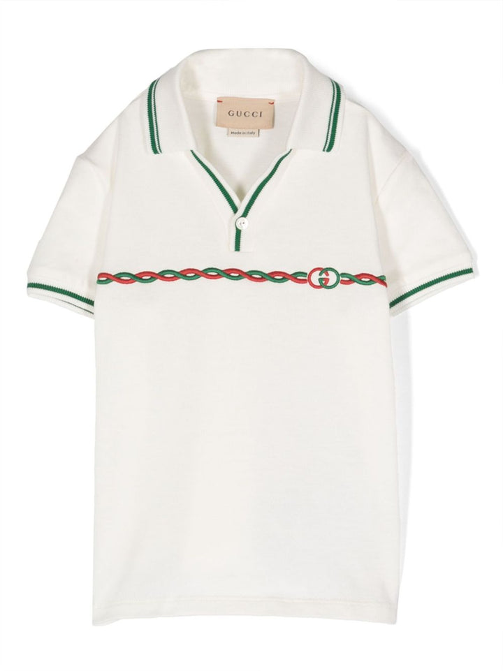 Polo bianca per neonato 711592XJEMD 9733 Gucci Kids 