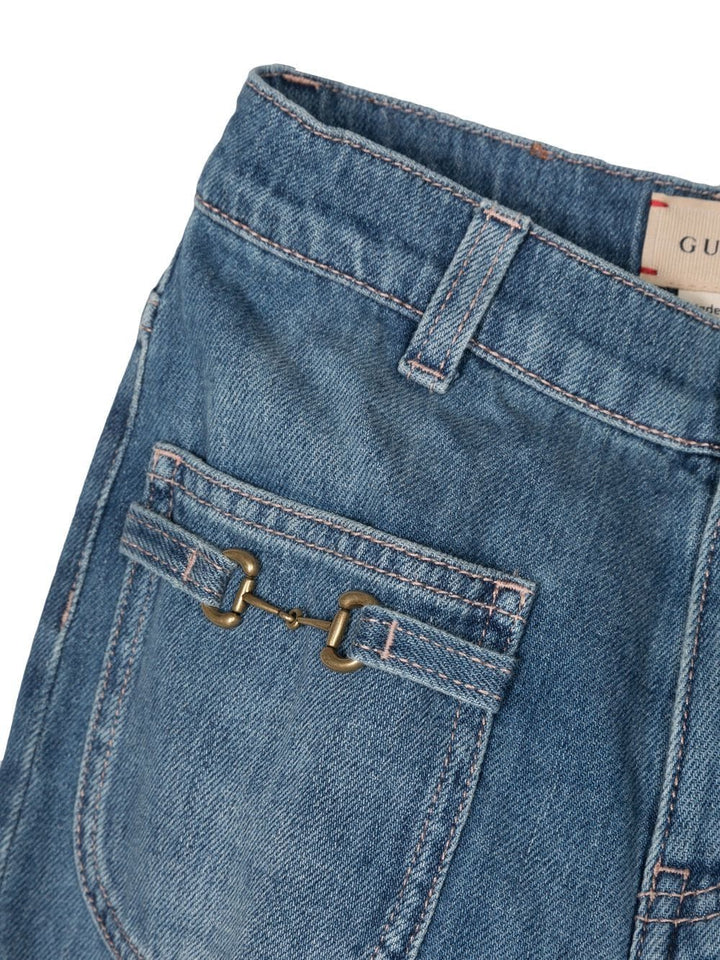 Jeans blu per bambina con logo 718706XDB96 4447 Gucci Kids 