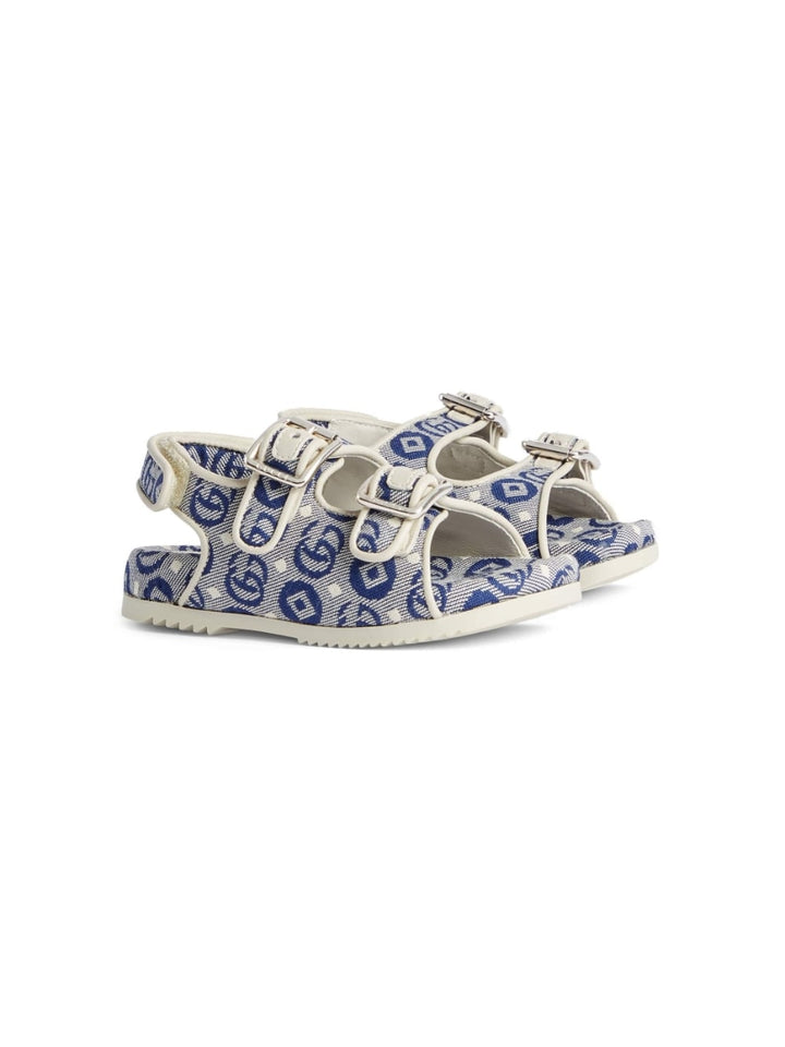 White and blue sandals for girls