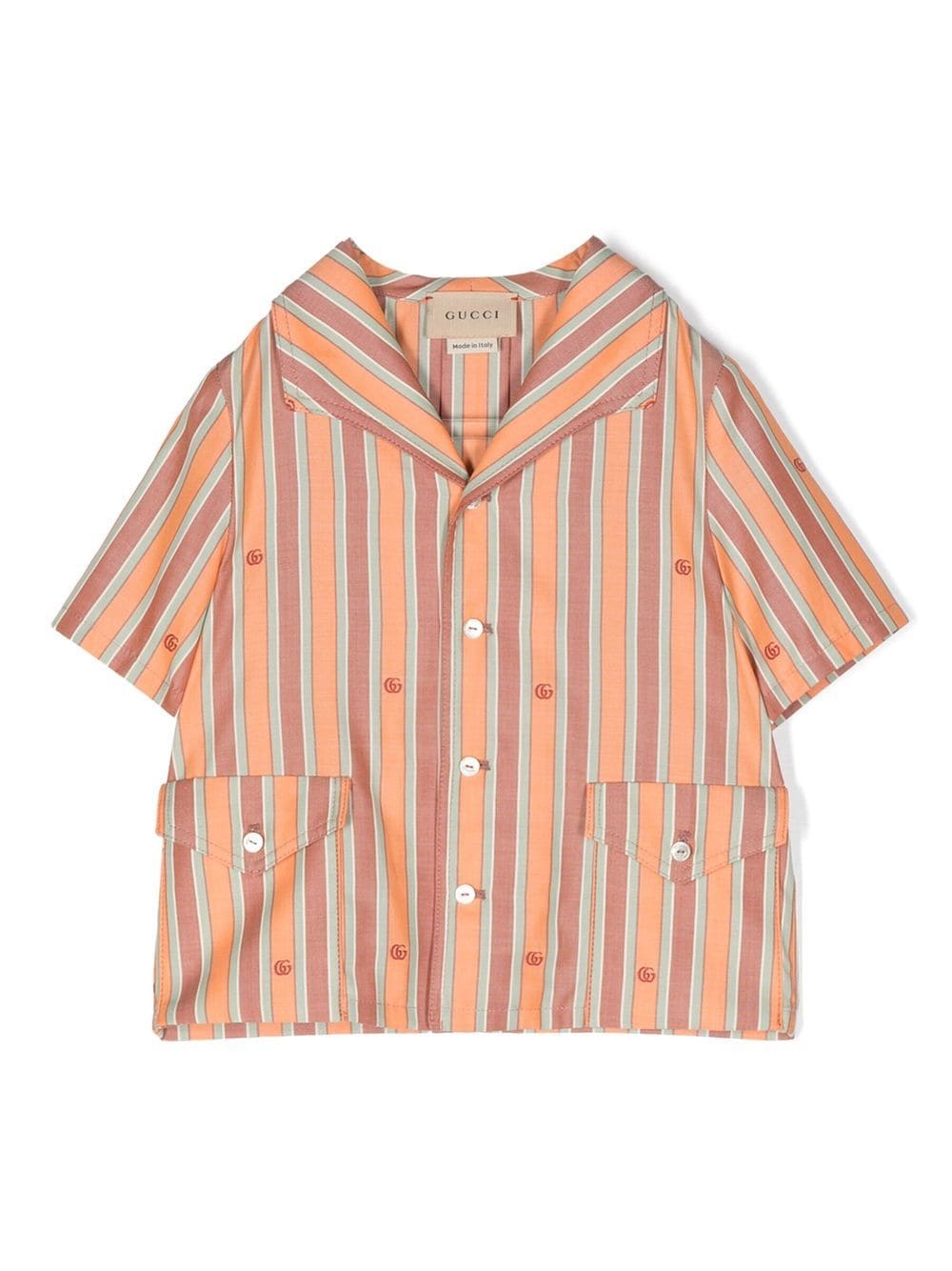 Orange shirt for baby girls with logo