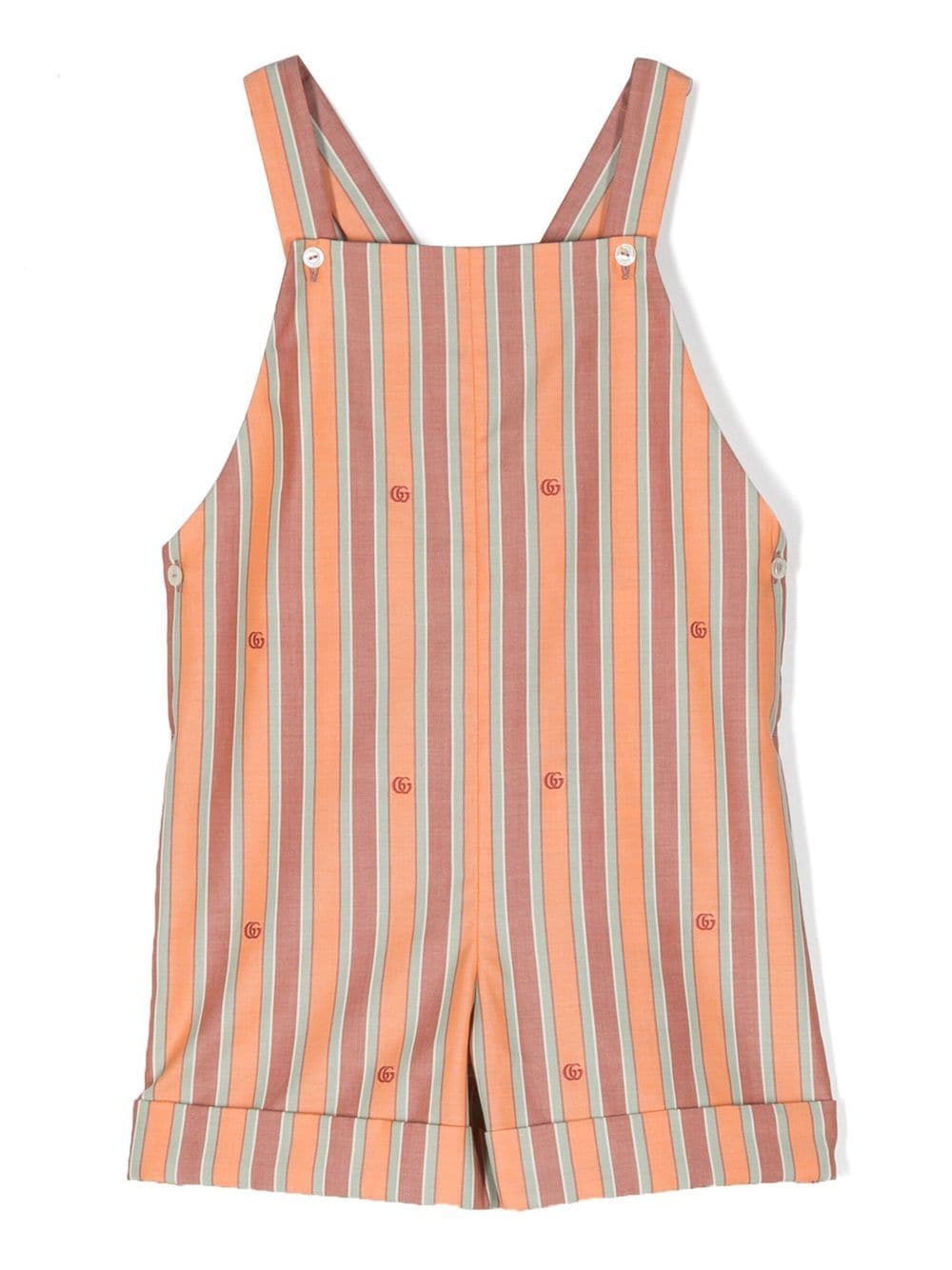 Orange dungarees for baby girls with logo