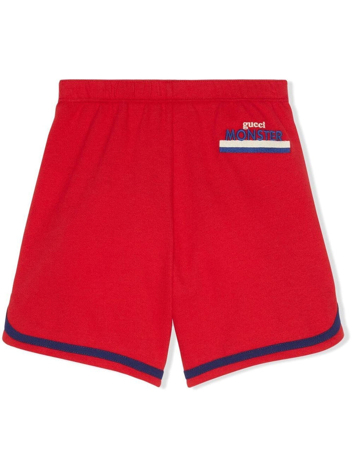 Red shorts for boys with logo