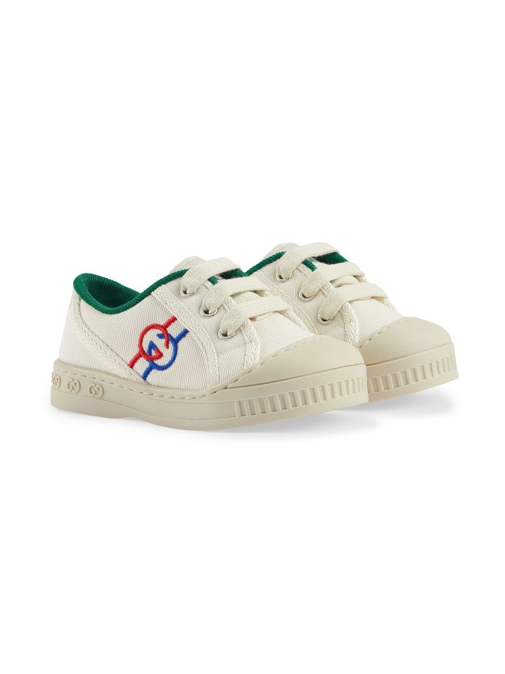 White sneakers for children with logo