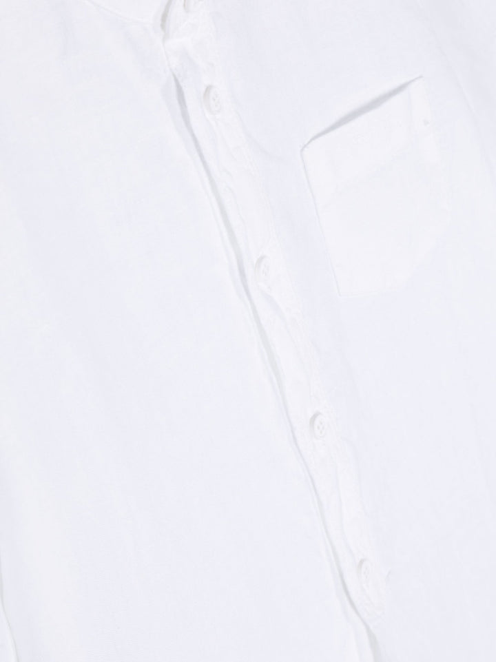 Camicia bianca per bambino in lino P23CL016L6006 010 Il Gufo 