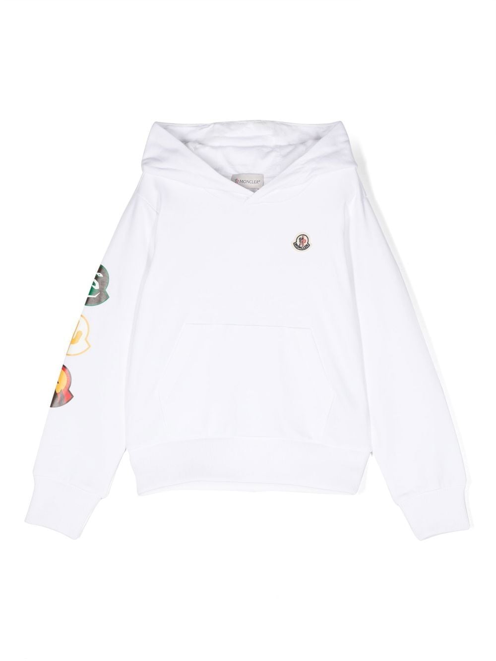 Felpa bianca per bambino con logo 9548G00018809AG 002 Moncler Kids 