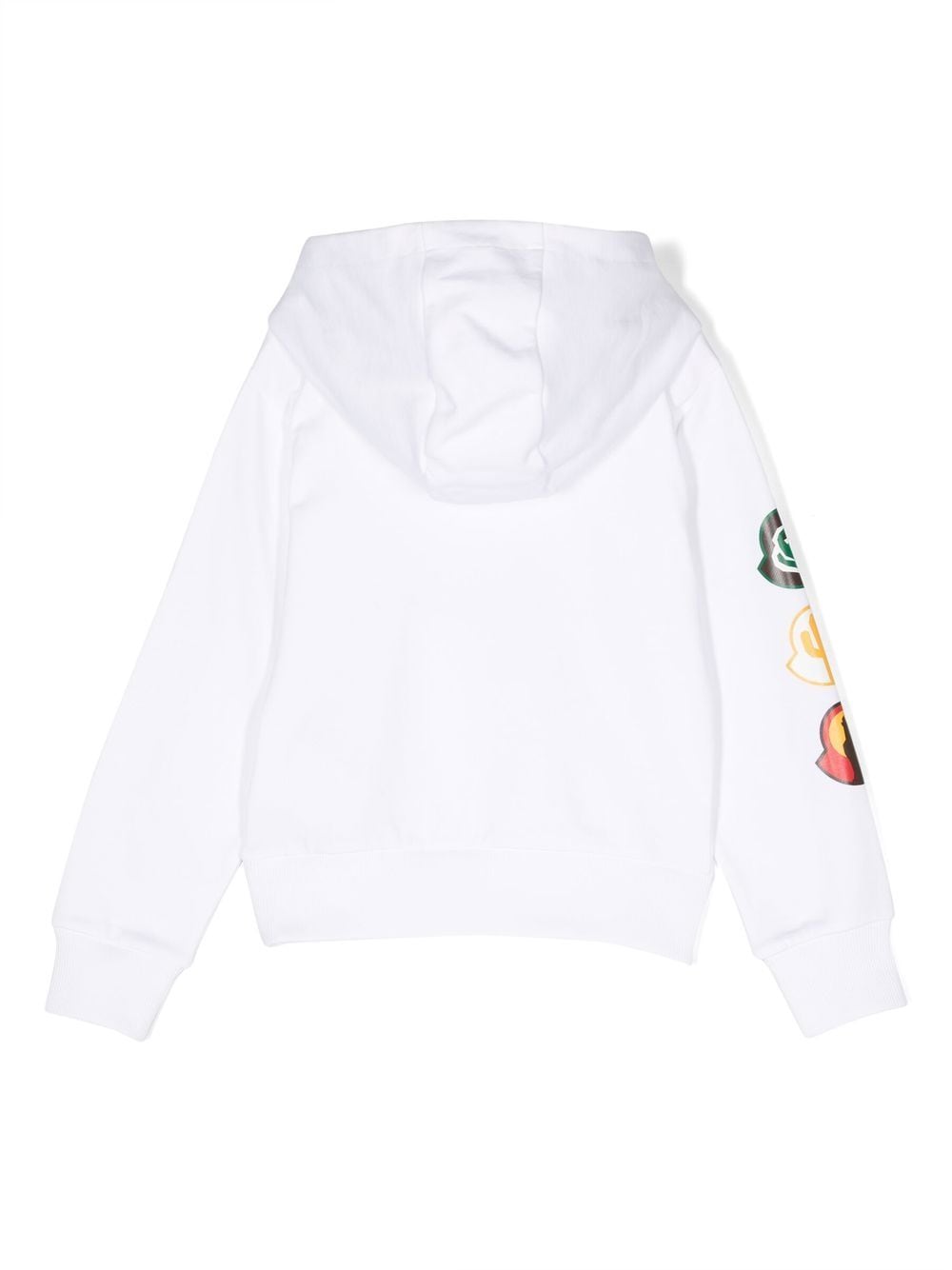 Felpa bianca per bambino con logo 9548G00018809AG 002 Moncler Kids 