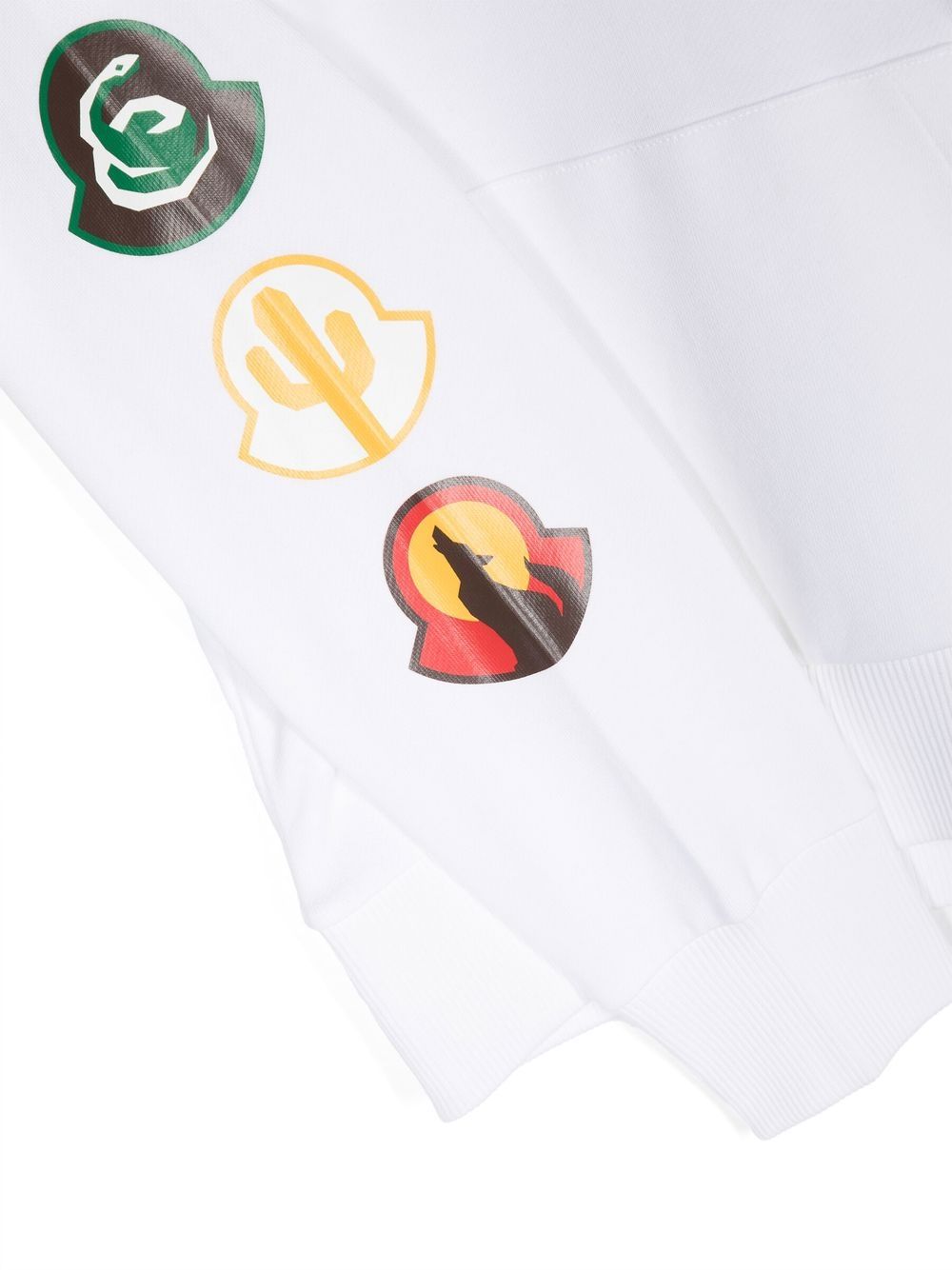 Felpa bianca per bambino con logo 9548G00018809AG 002 Moncler Kids 