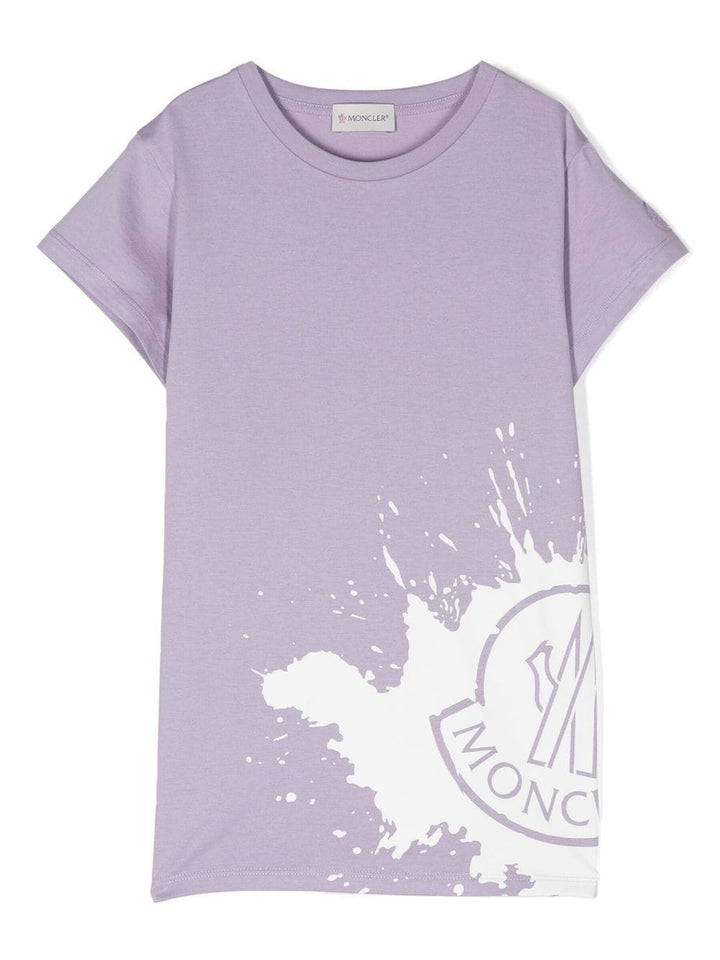 T-shirt lila per bambina con logo