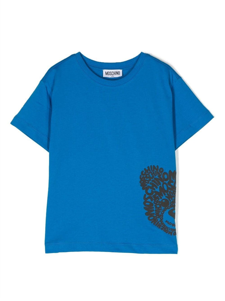 T-shirt blu per bambini con stampa