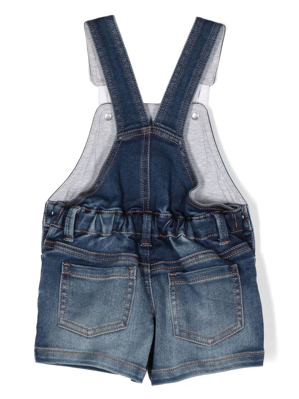Blue denim overalls for newborns