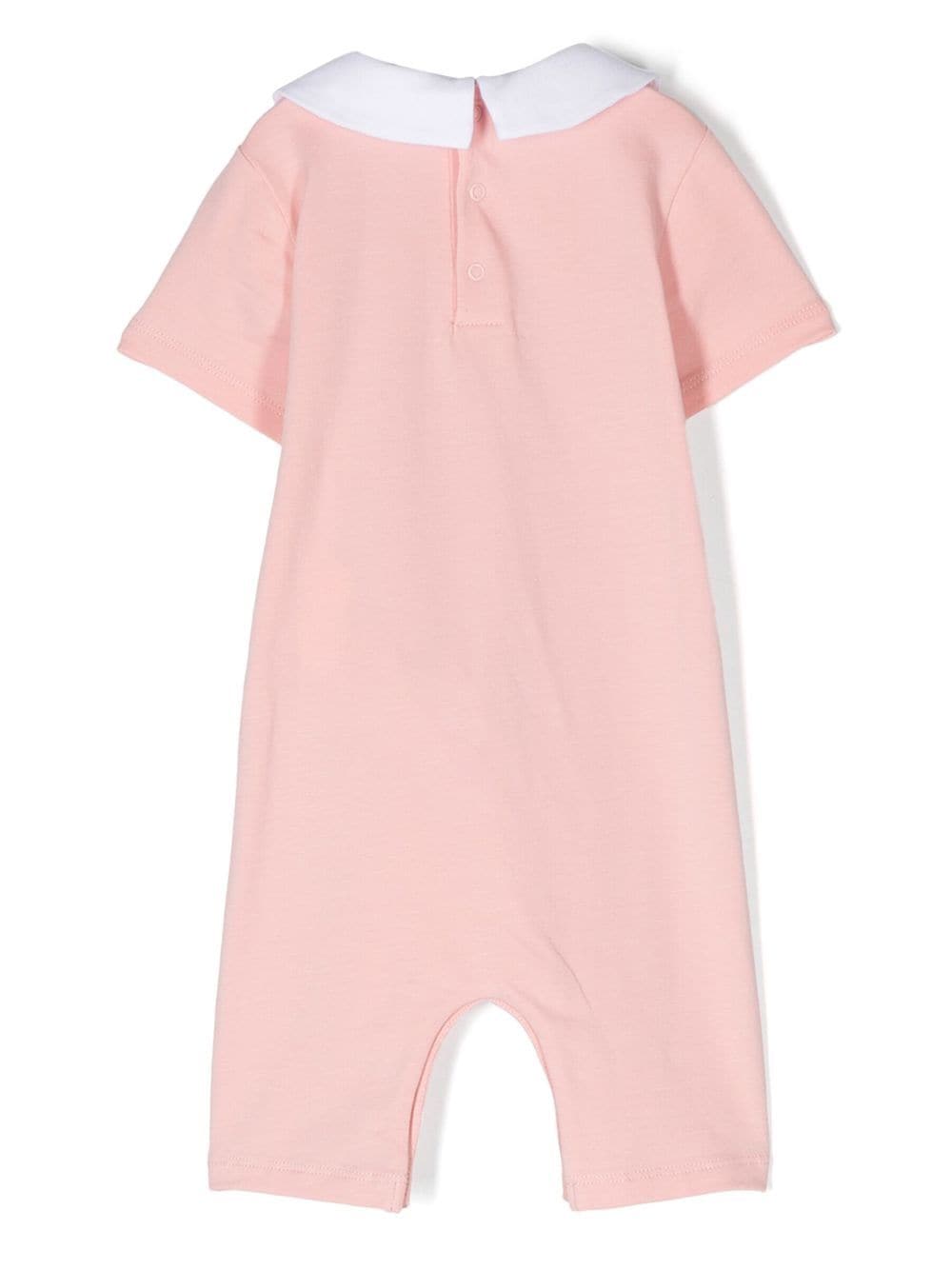 Pink romper for baby girls with print
