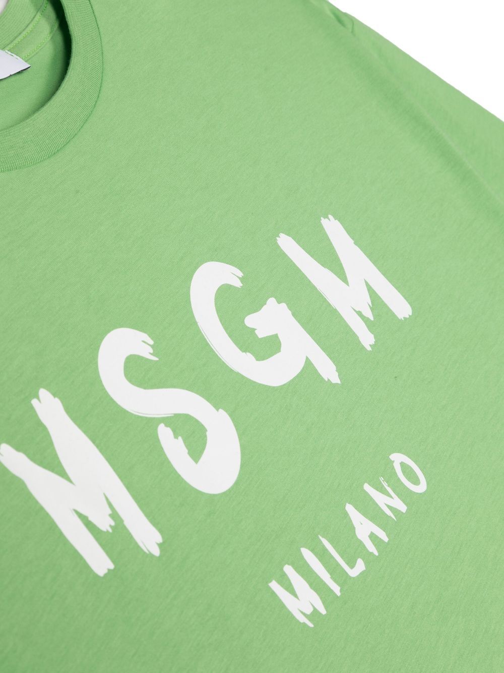T-shirt verde per bambino con logo
