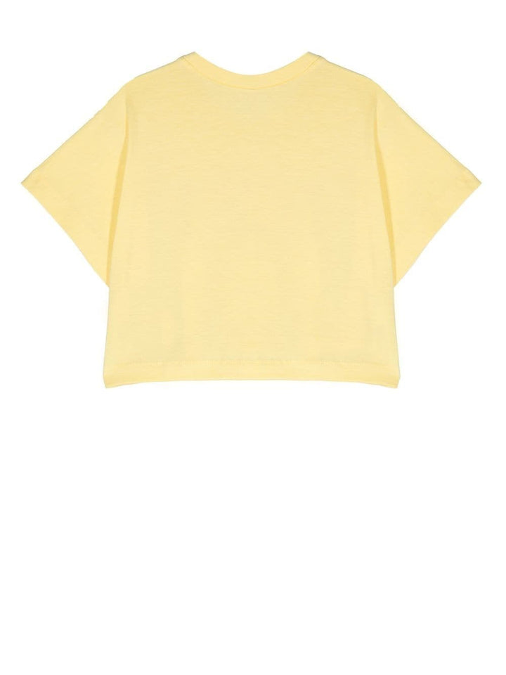 T-shirt gialla per bambina con logo