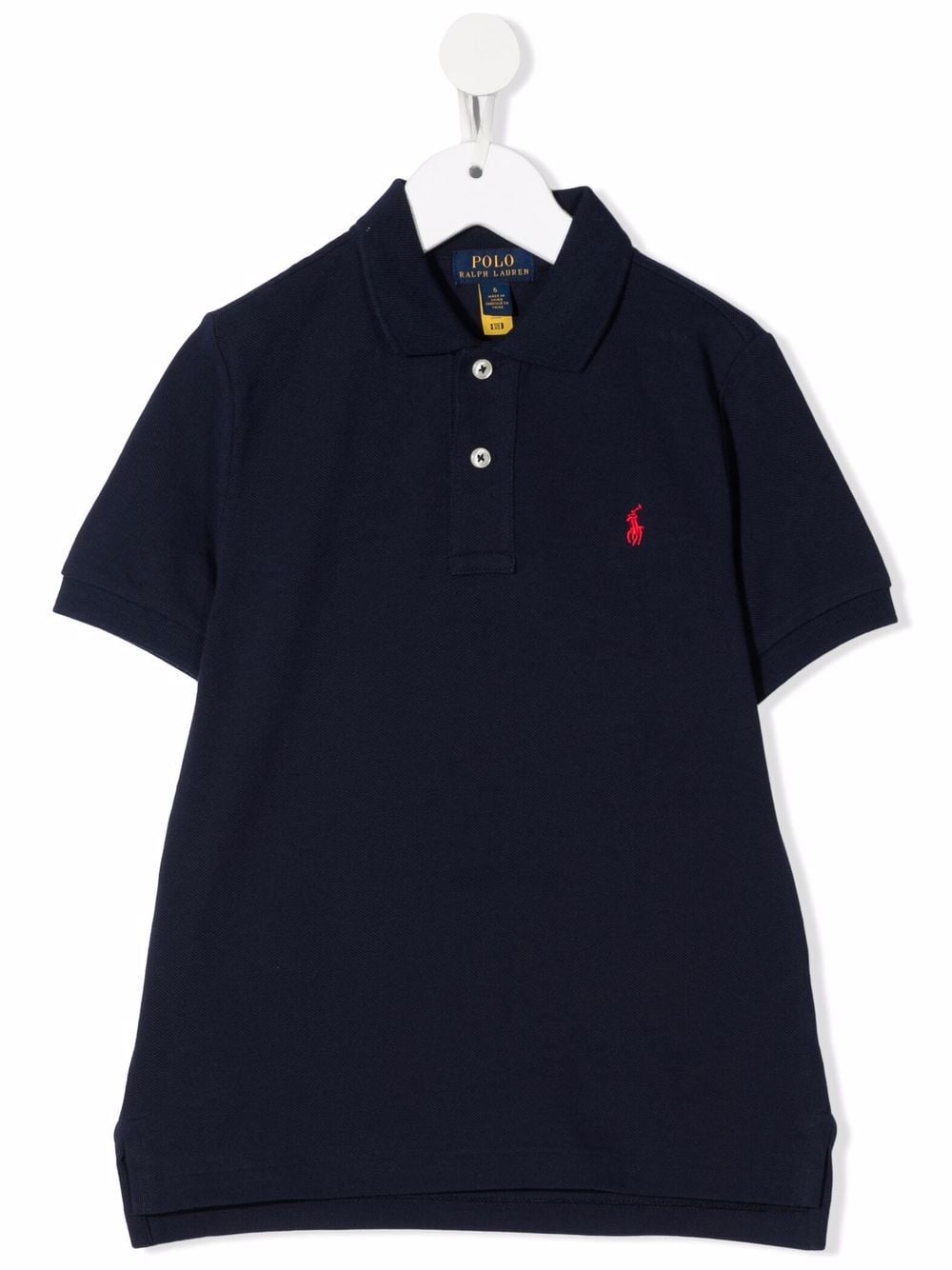 Blue polo shirt for boys with logo