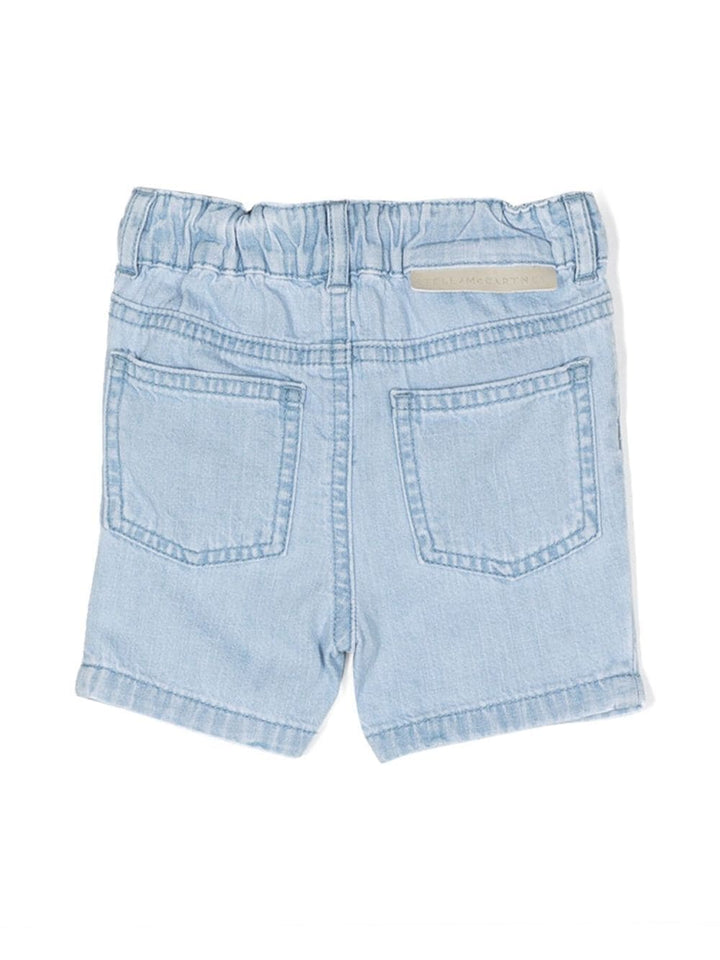Light blue denim shorts for newborns